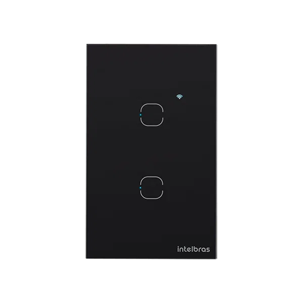 Interruptor Inteligente Wi-Fi Touch Smart Zigbee 2 teclas Preto EZS 1002 Intelbras — imagem 1