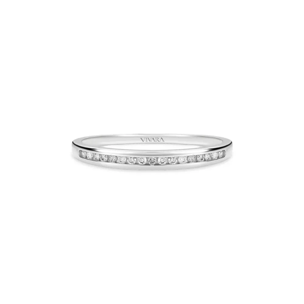 Meia Aliança Jazz em Ouro Branco com Diamantes 0,11 ct — imagem 1