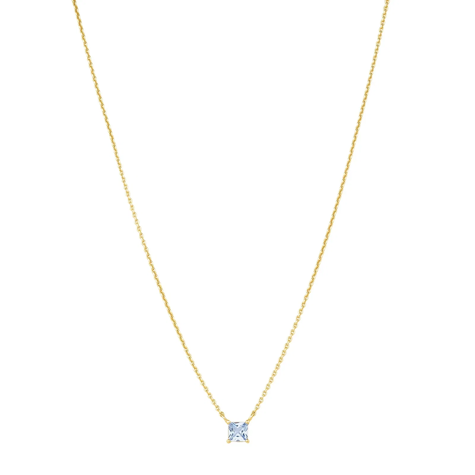 Colar Life Mare em Prata 925 com Banho de Ouro Amarelo 18k e Pedra Azul, 45cm — imagem 1