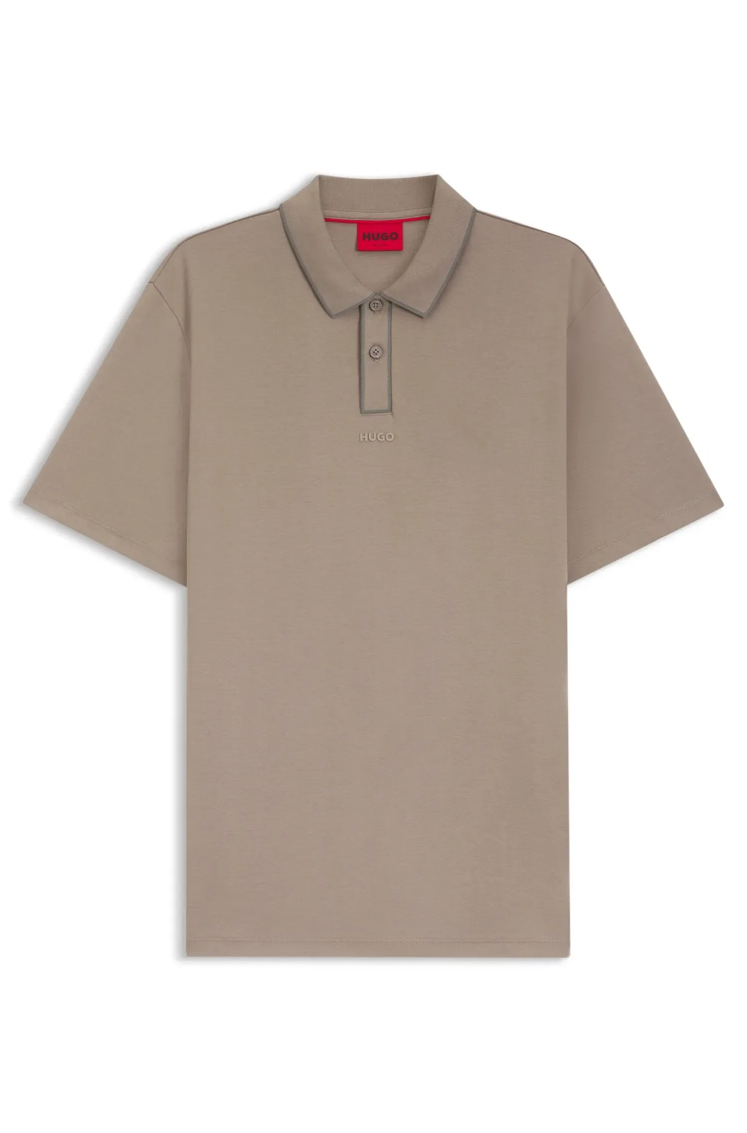 Polo Em Jersey De Algodão Com Bordas Contrastantes