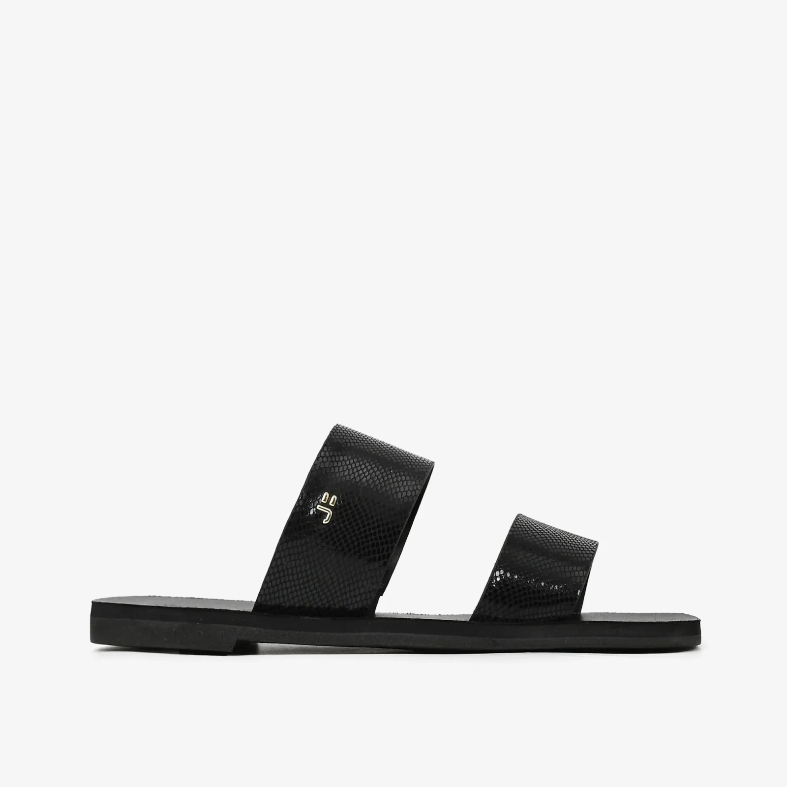 Slide Preto Couro Snake — imagem 1