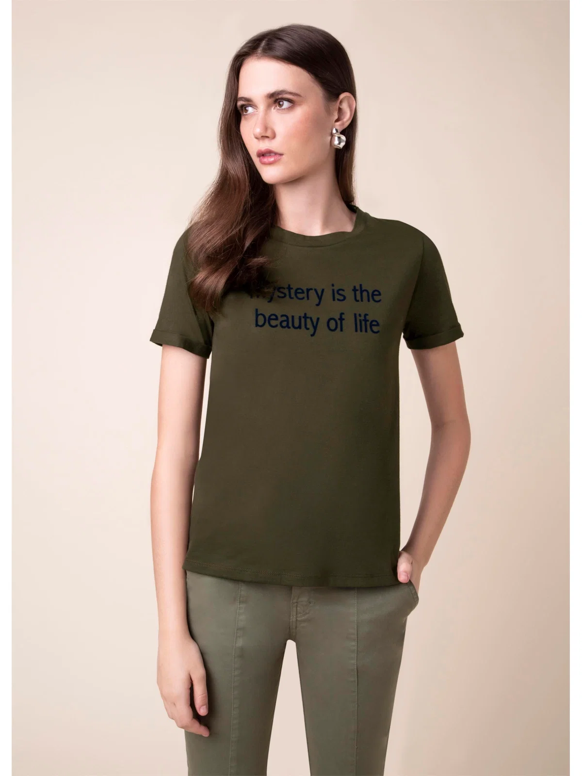 T-Shirt Mystery Of Life Verde Oliva