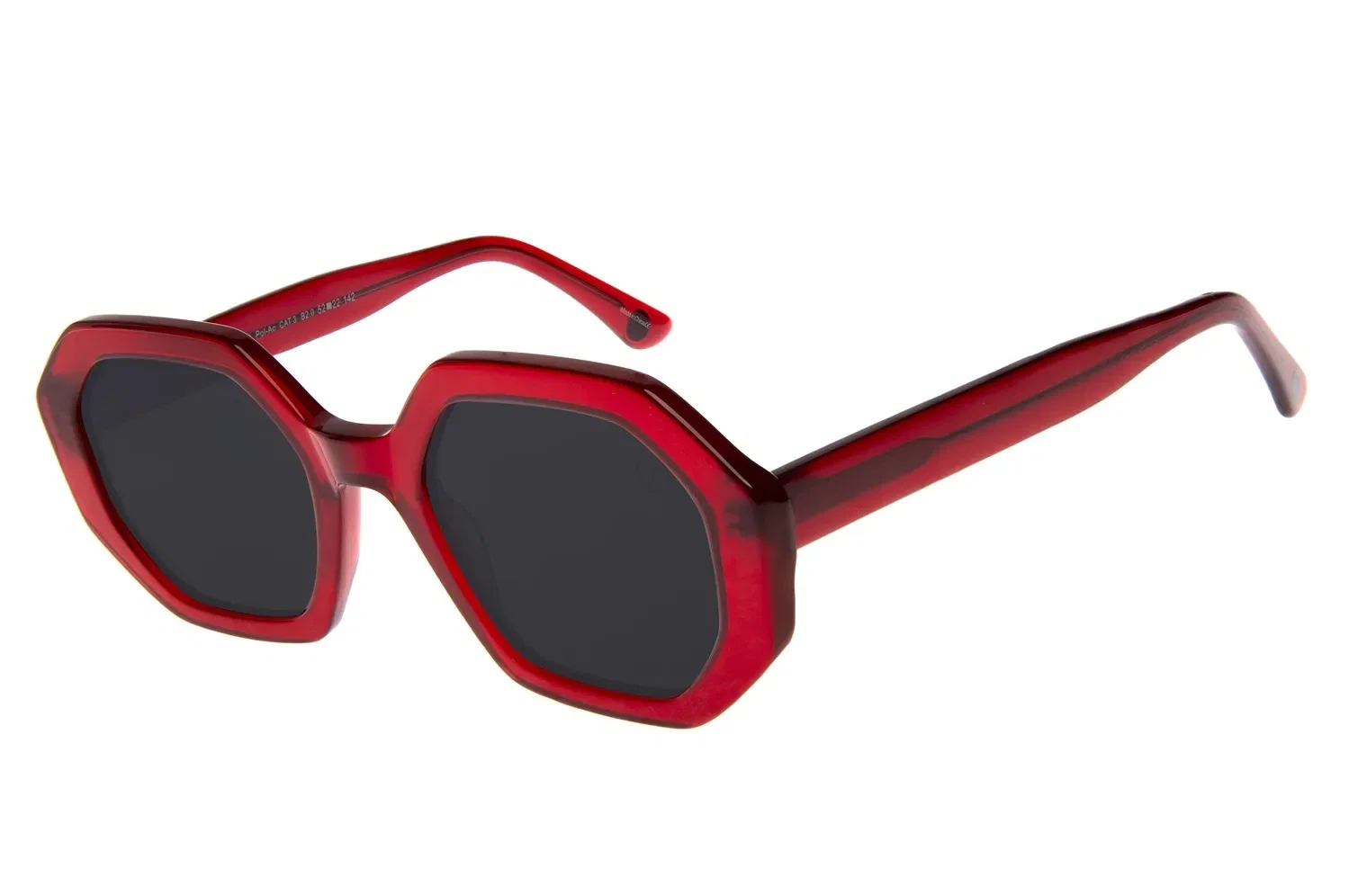 Óculos de Sol Feminino Premium Facetado Vermelho — imagem 1