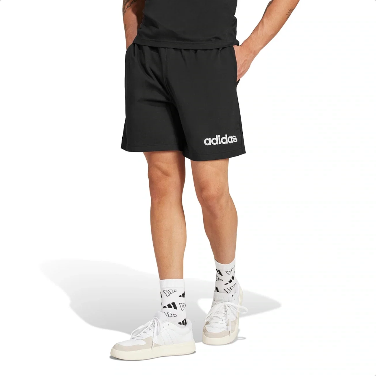 Bermuda Adidas Masculino Essentials Linear Malha Simples Masculino