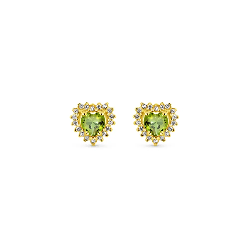 Brinco Love em Ouro Amarelo 18k com Peridoto e Diamantes — imagem 1