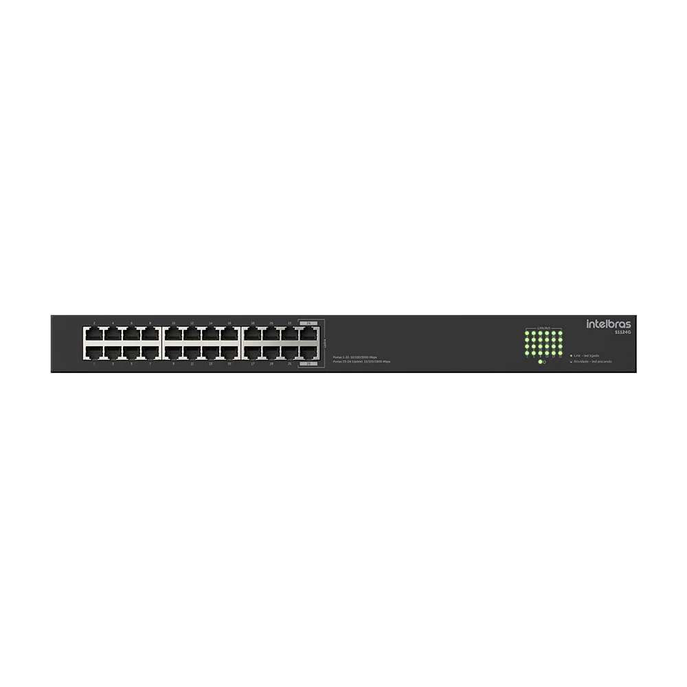 Switch Não Gerenciavel 24 portas Gigabit S1124G Preto Intelbras