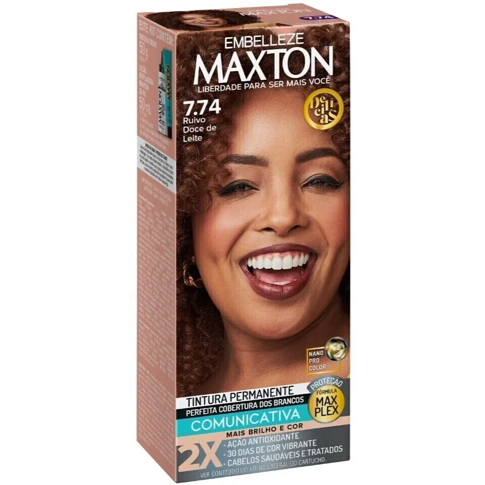 Tintura Maxton Delícias 7.74 Ruivo Doce de Leite