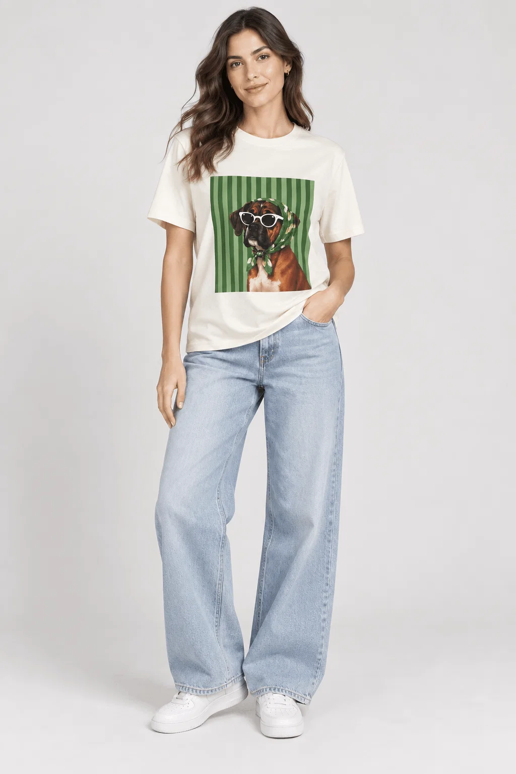 T-Shirt Boxer Dog Listras - Off White