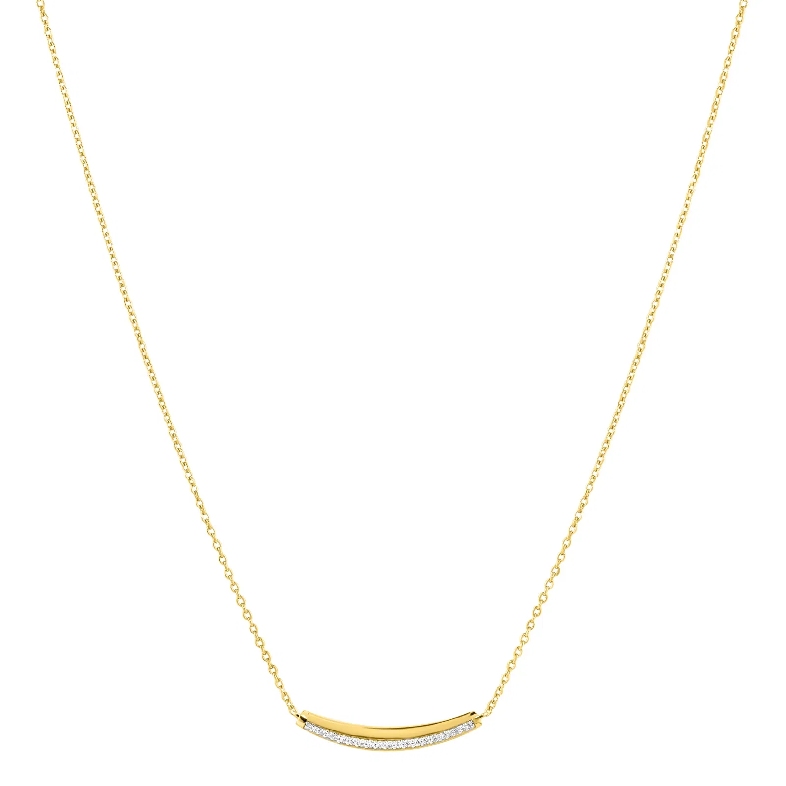 Colar Life Luxe II em Prata 925 com Banho de Ouro Amarelo 18k com Pedras Incolores, 45cm — imagem 1