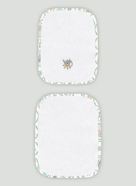 Kit de 2 Toalhas de Boca Comfy em Suedine Atoalhado de Elefante (Branco) Up Baby