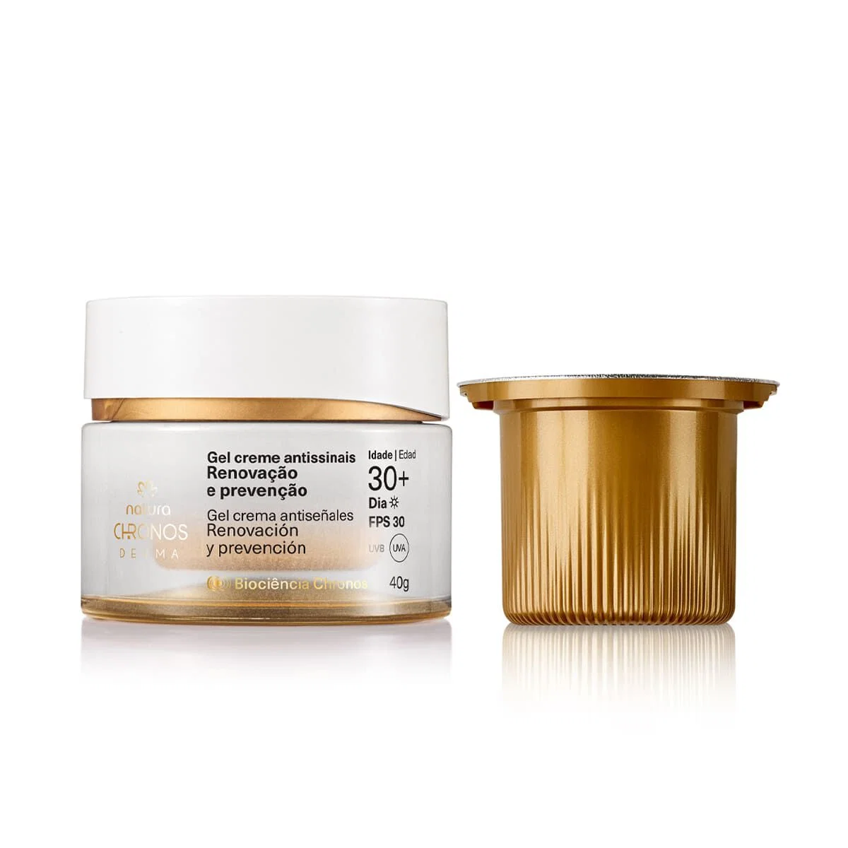 Kit Gel Creme Antissinais 30+ Dia Chronos Derma com Refil — imagem 1