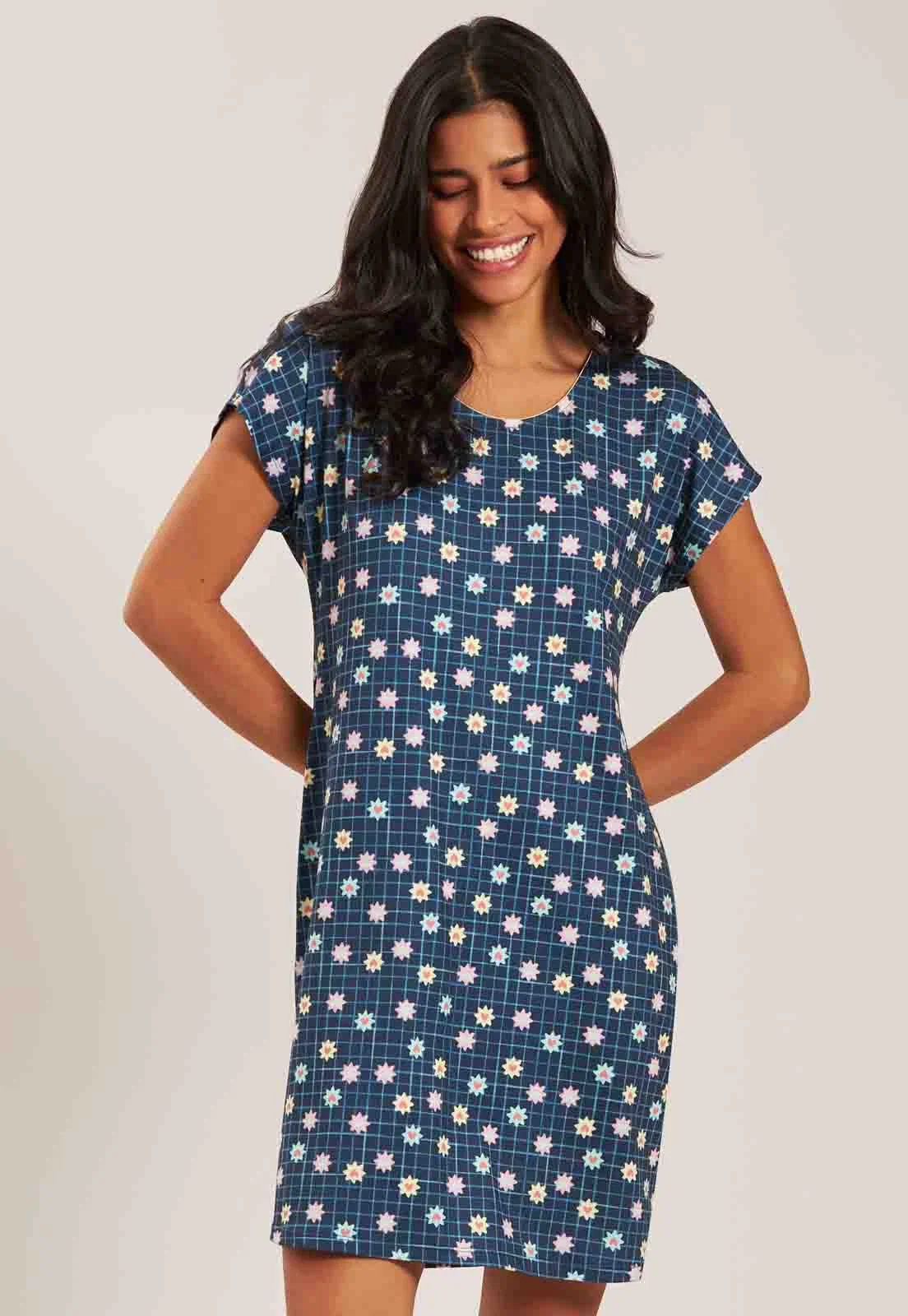 Camisão Manga Japonesa De Viscose Digital Baunilha