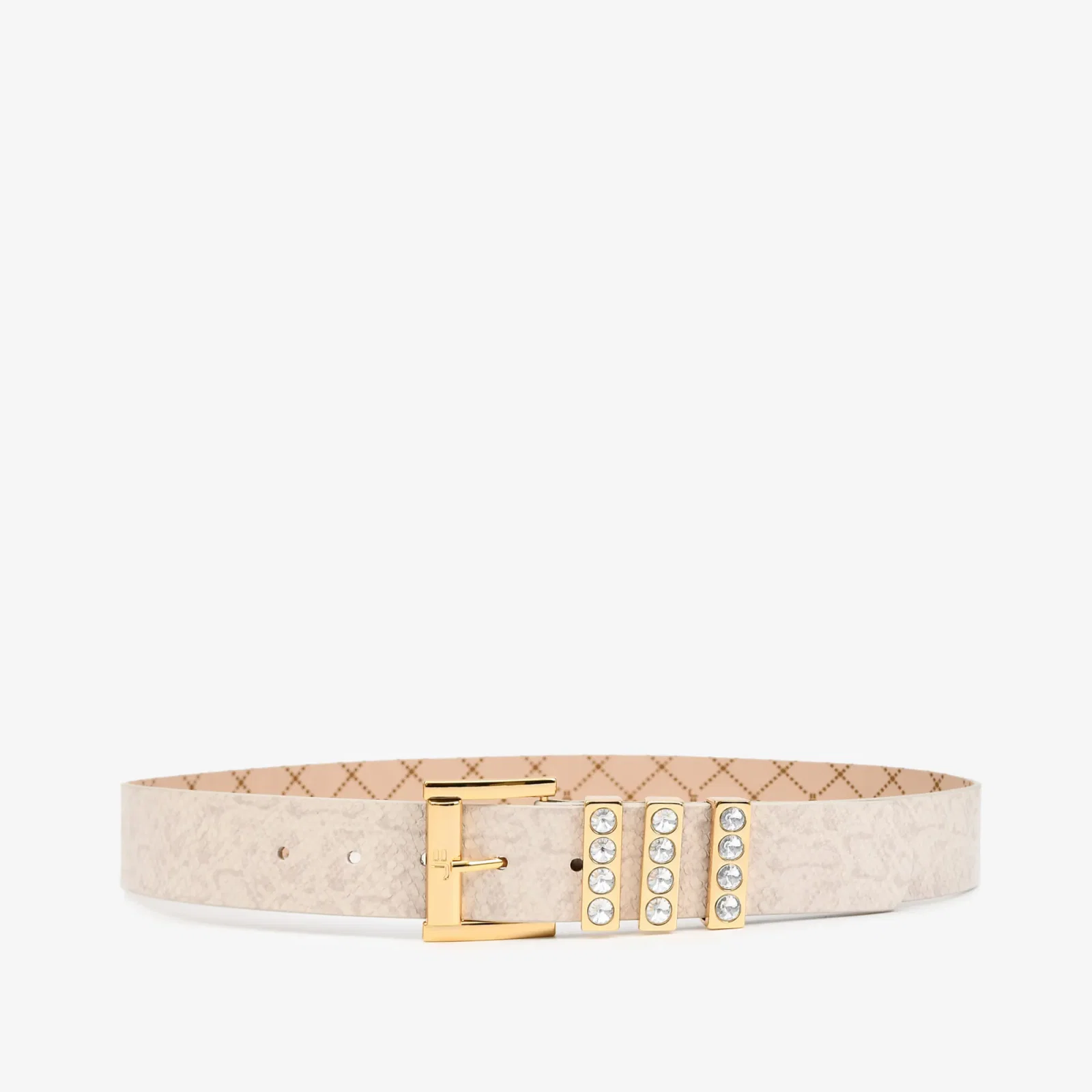 Cinto Off White Brulée Pedraria Couro Snake — imagem 1