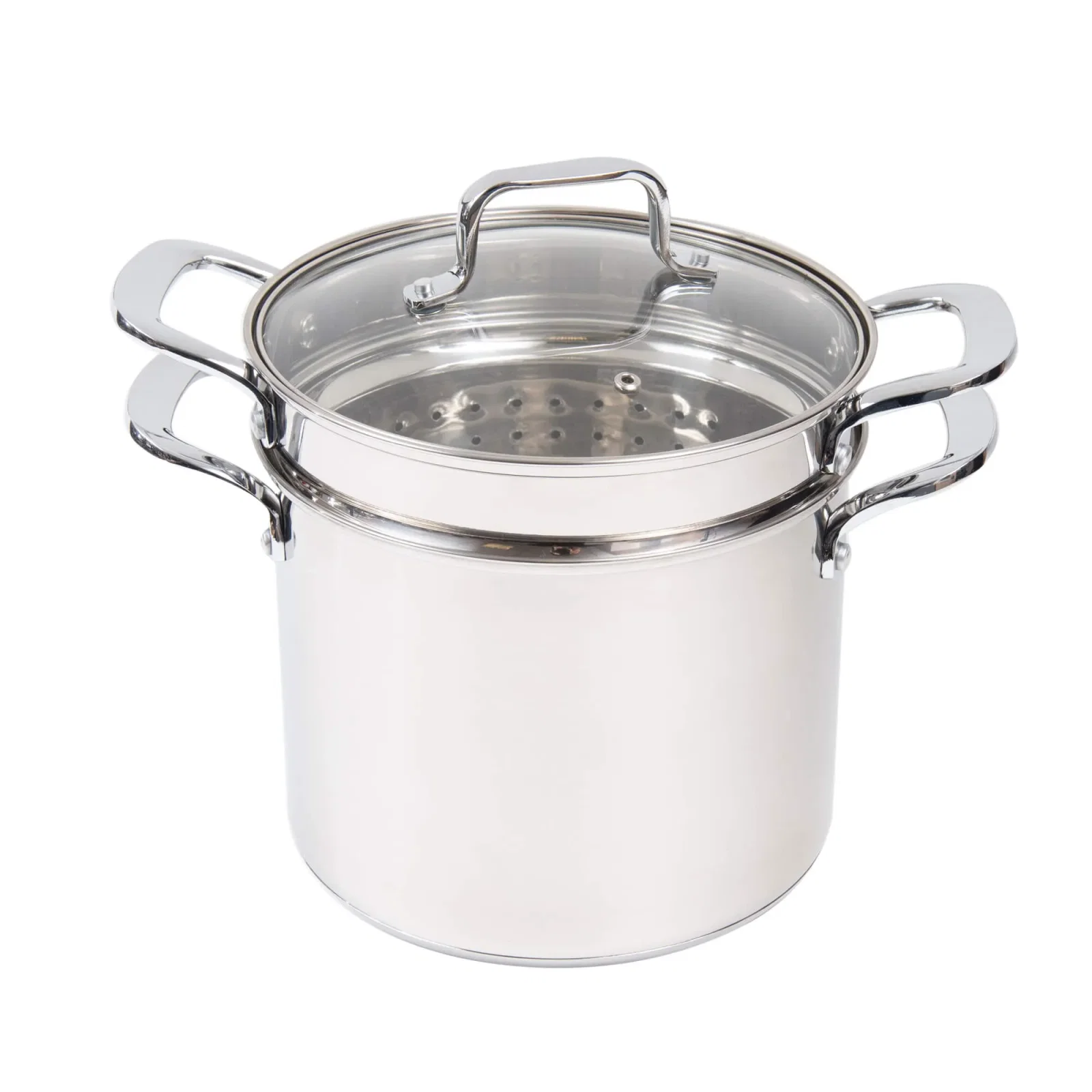 Espagueteira Panela de Macarrão 3 Peças Aço Inox 24cm Kenya — imagem 1