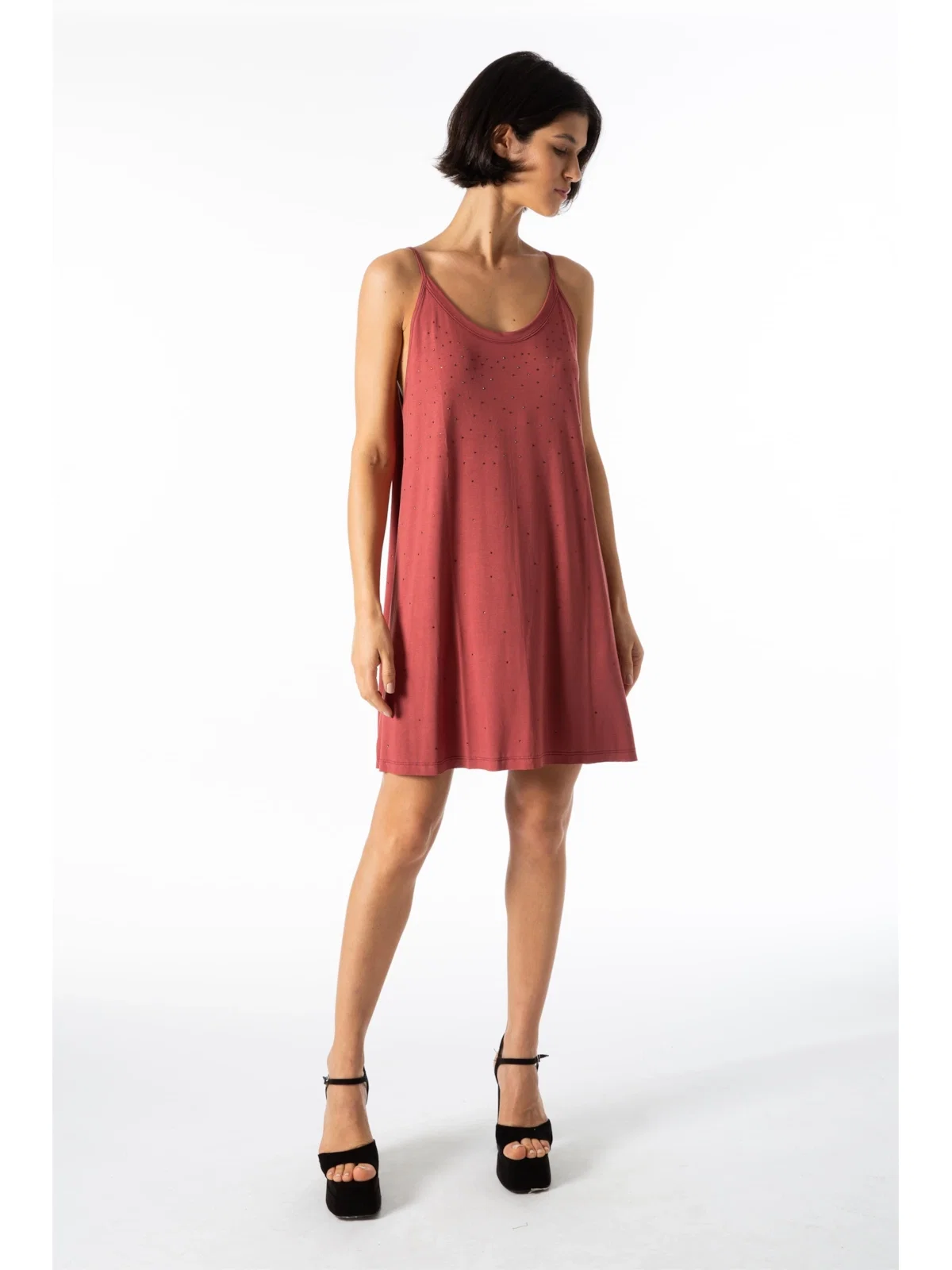 Vestido Hotfix Fluid Sangria
