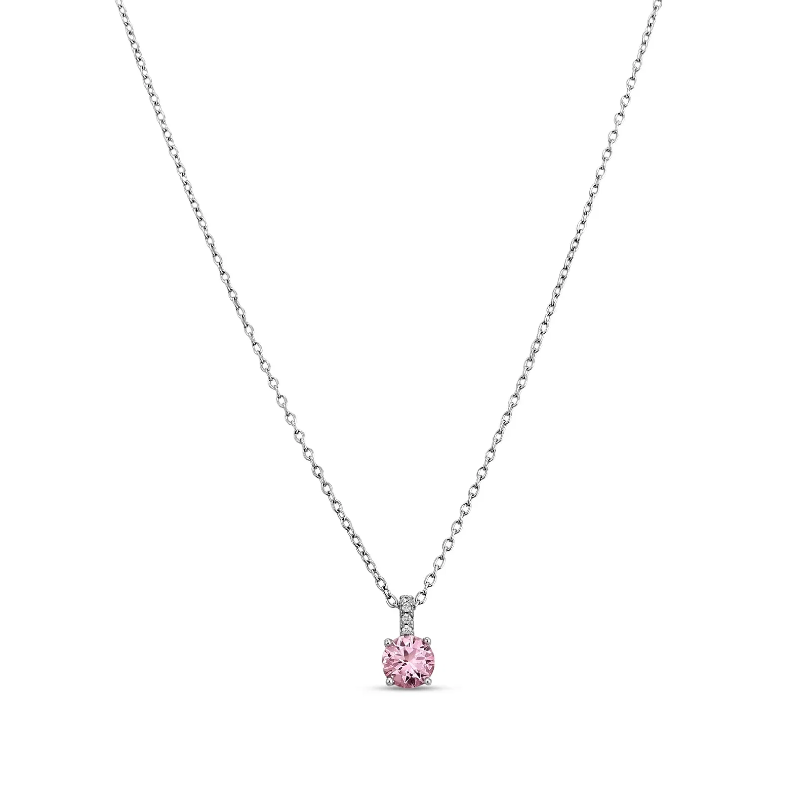 Colar Life Nuance em Prata 925 com Zircônia Rosa e Incolor, 45 cm — imagem 1