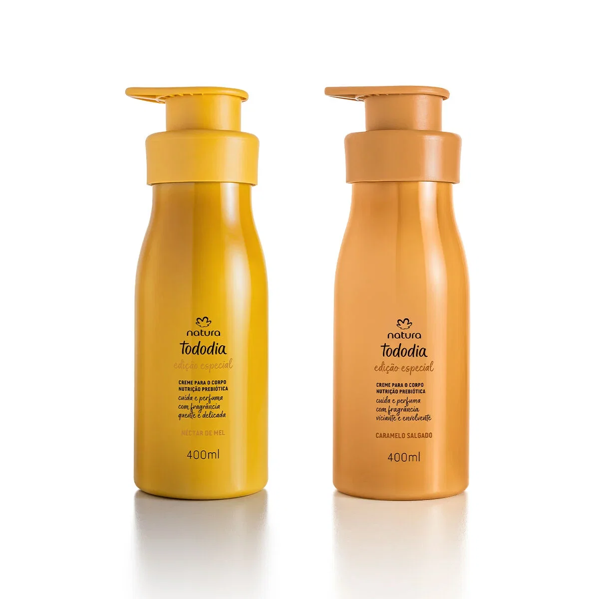 Kit Tododia Creme Desodorante Nutritivo para o Corpo Caramelo Salgado e Néctar de Mel 2 produtos de 400 ml