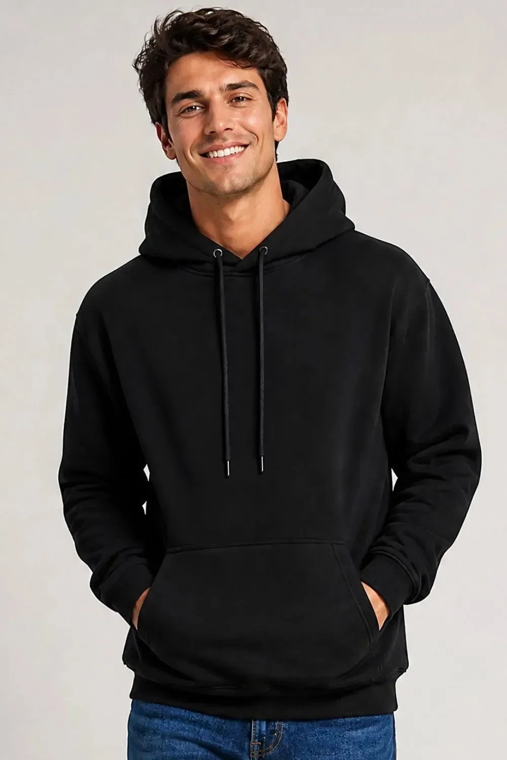 Blusa Moletom Canguru Confortável Polo Wear Preto