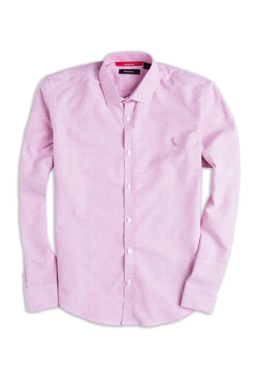 Camisa Enxuto Oxford Pois — imagem 1