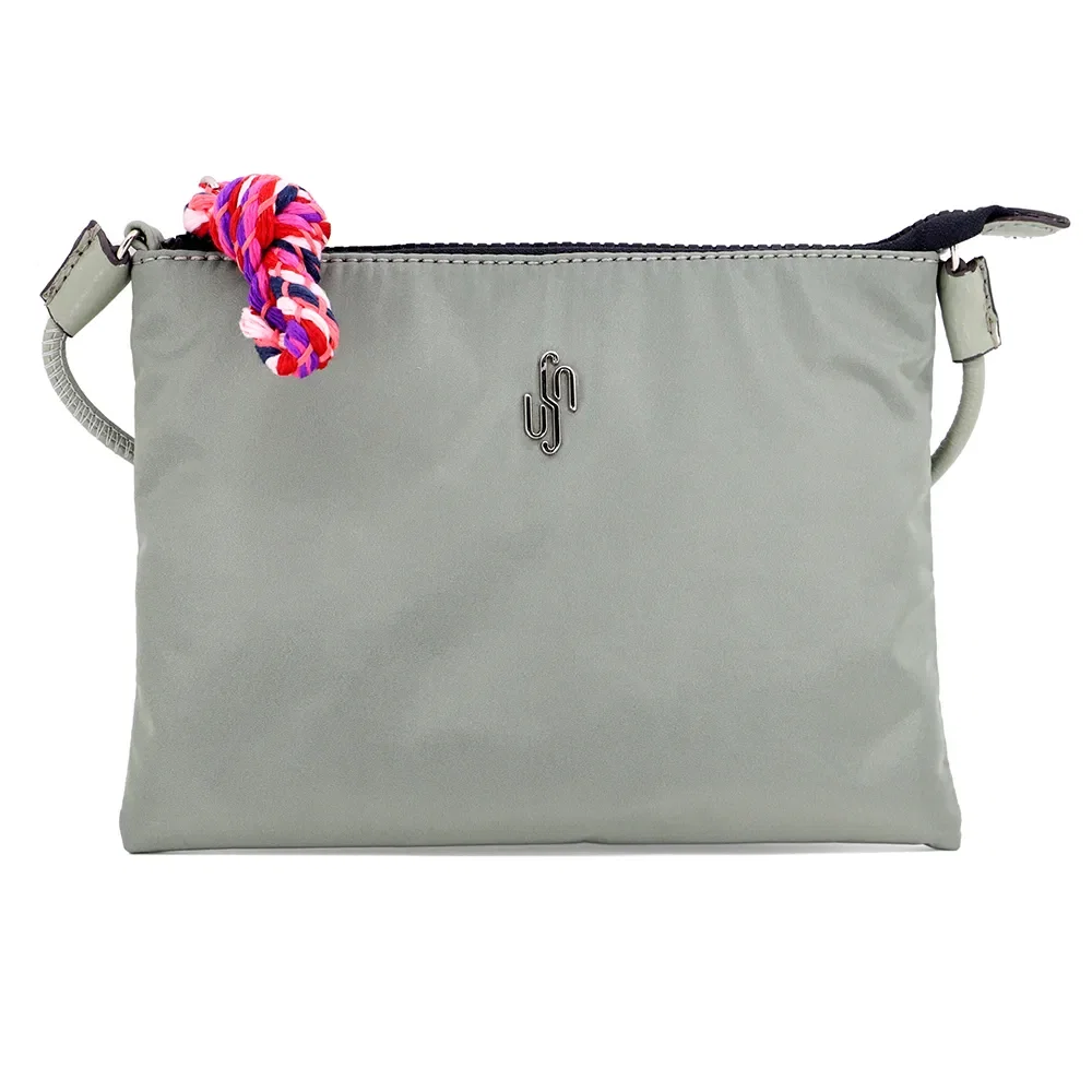 Bolsa Tiracolo Verde Nylon Alça Longa — imagem 1