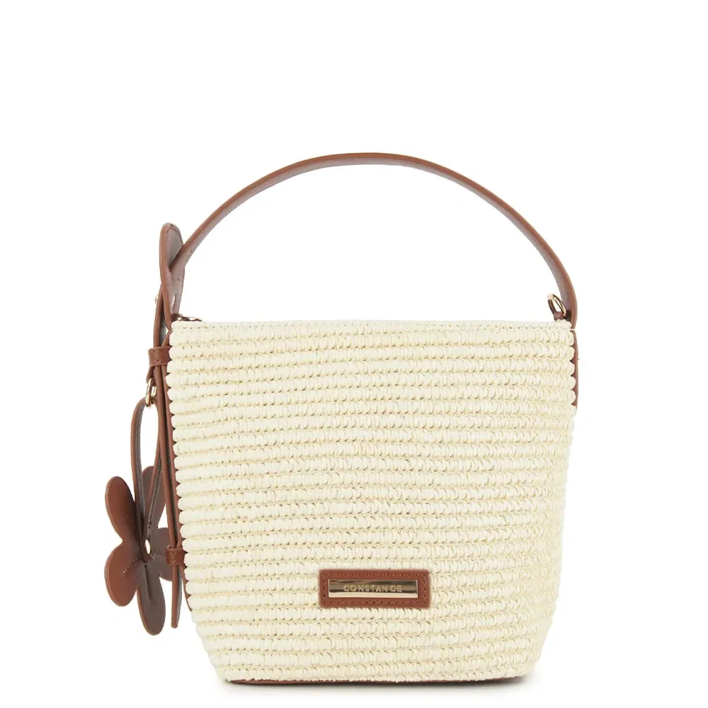 Bolsa Bucket Flor Palha