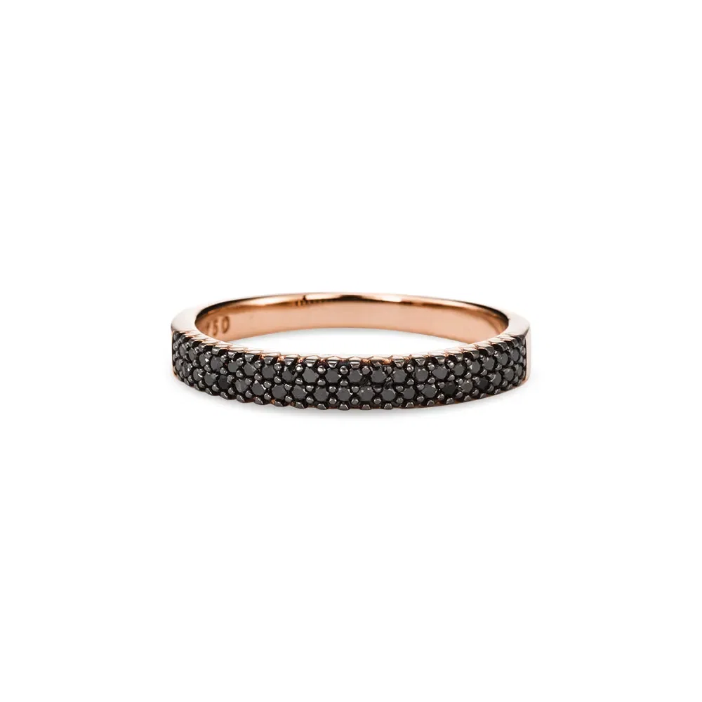Anel Lumiere em Ouro Rosé 18k com Diamantes Negros — imagem 1