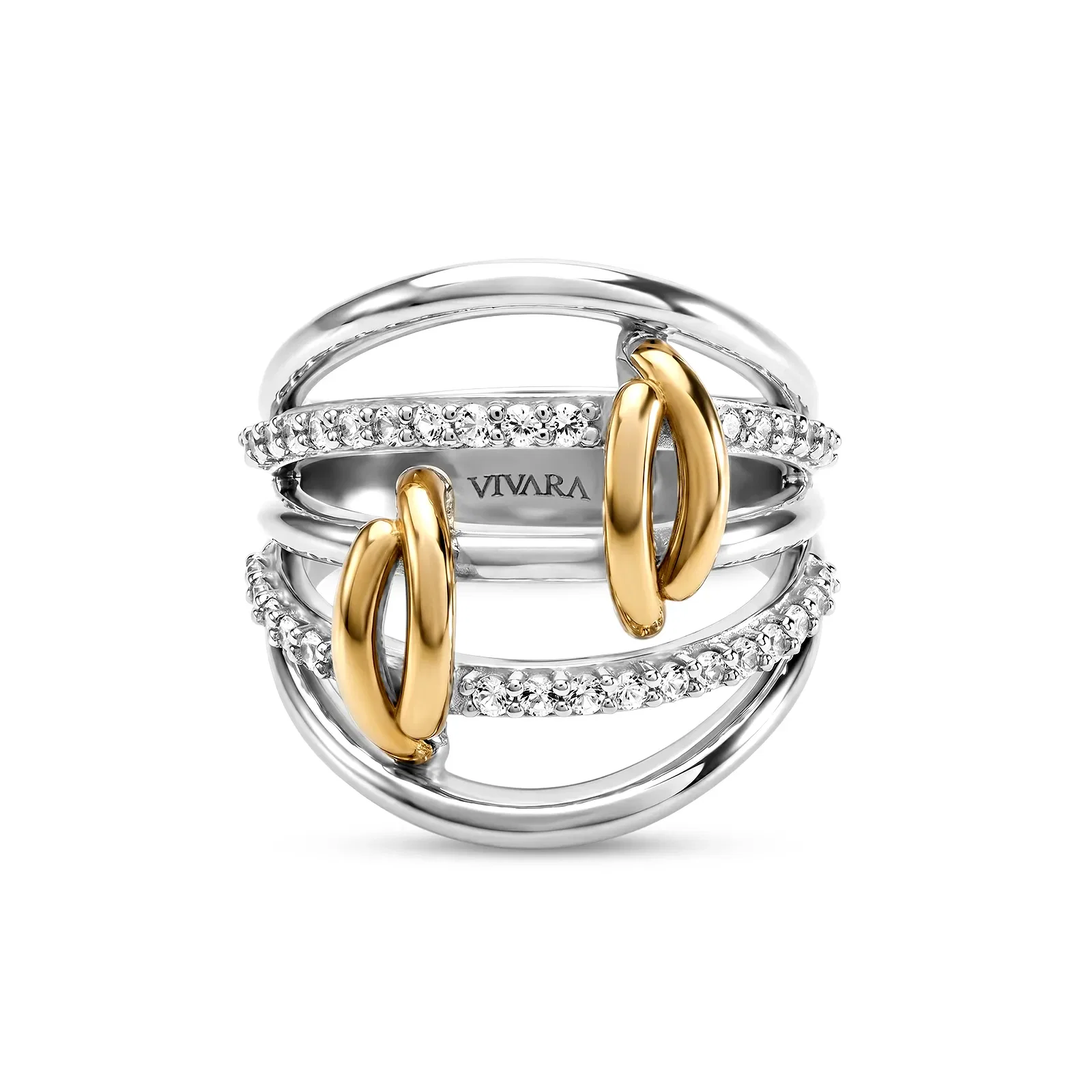 Anel Raya em Prata 925 e Ouro Amarelo 18k com Safira Incolor — imagem 1