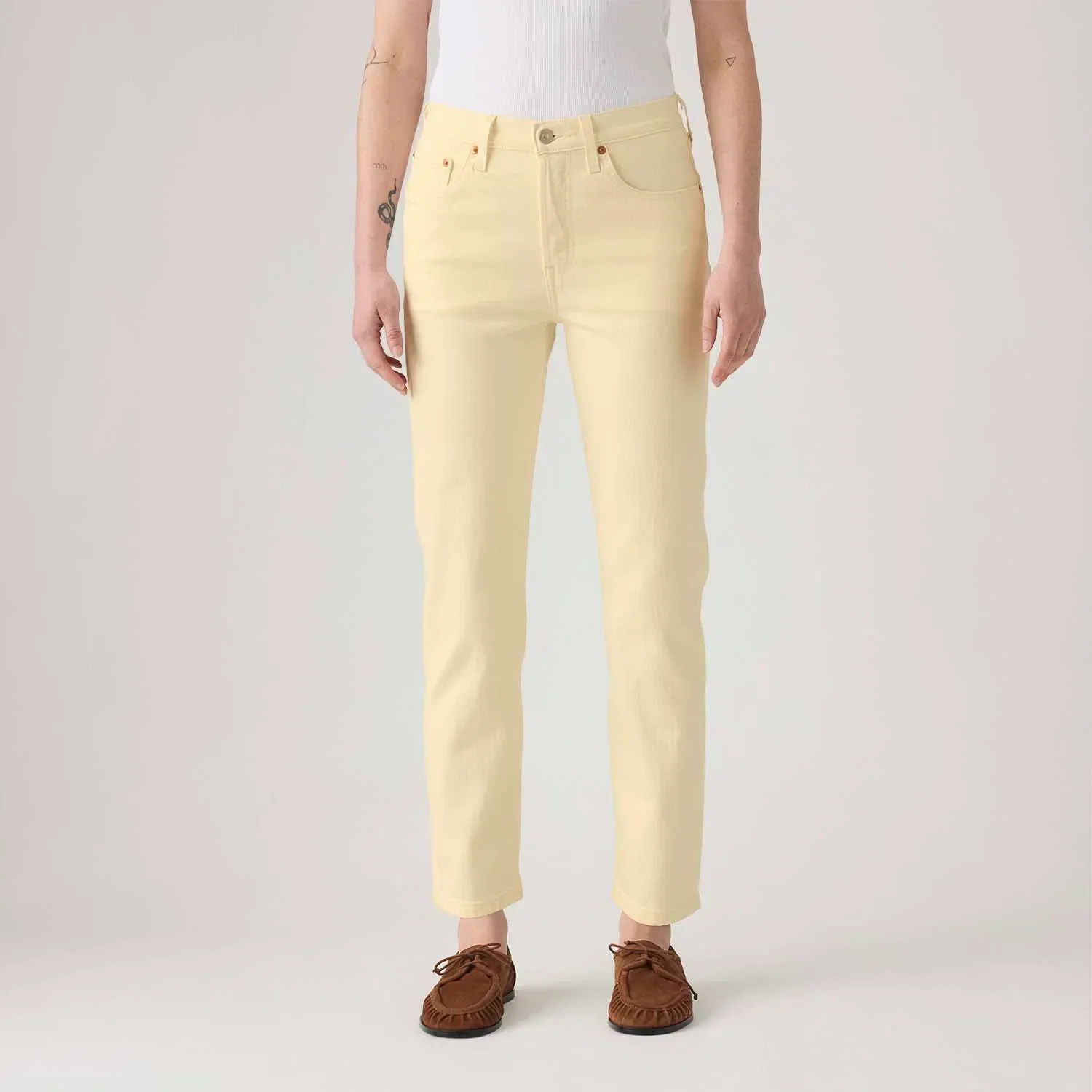 Calça Jeans Levi's® 501® Crop Amarelo Claro — imagem 1