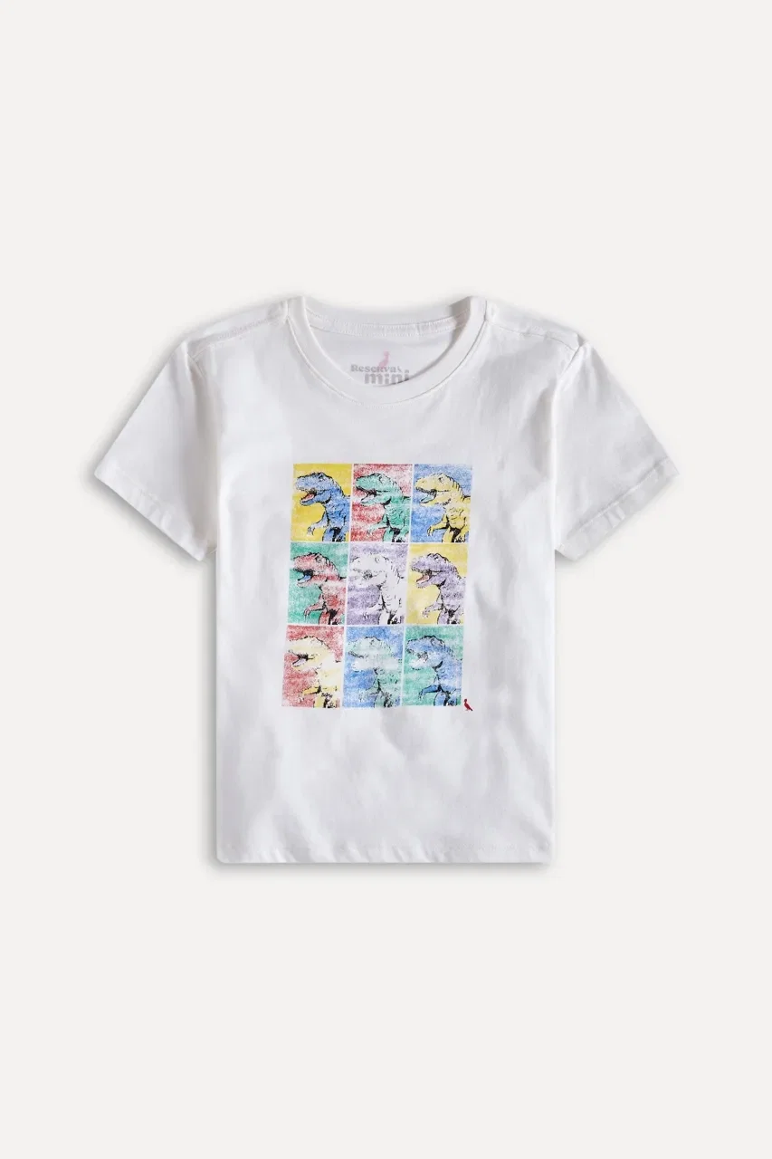 Camiseta Mini Sm Estampa Dino Pop Art