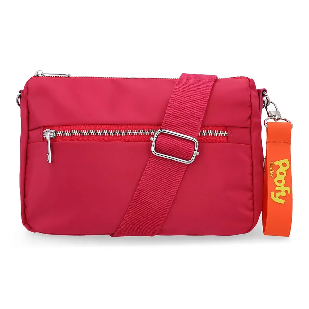 Bolsa Tiracolo Poofy Nylon Rosa Bolso — imagem 1
