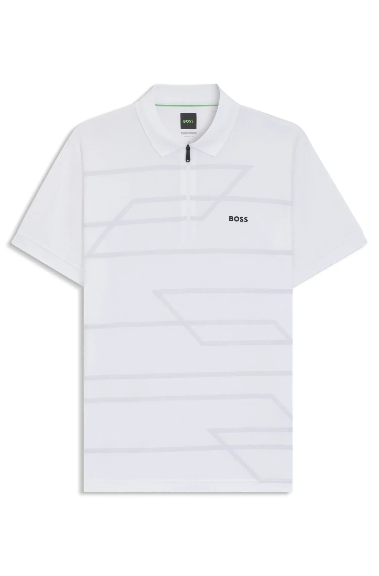 Polo Slim Fit Em Algodão Com Padrão Estampado