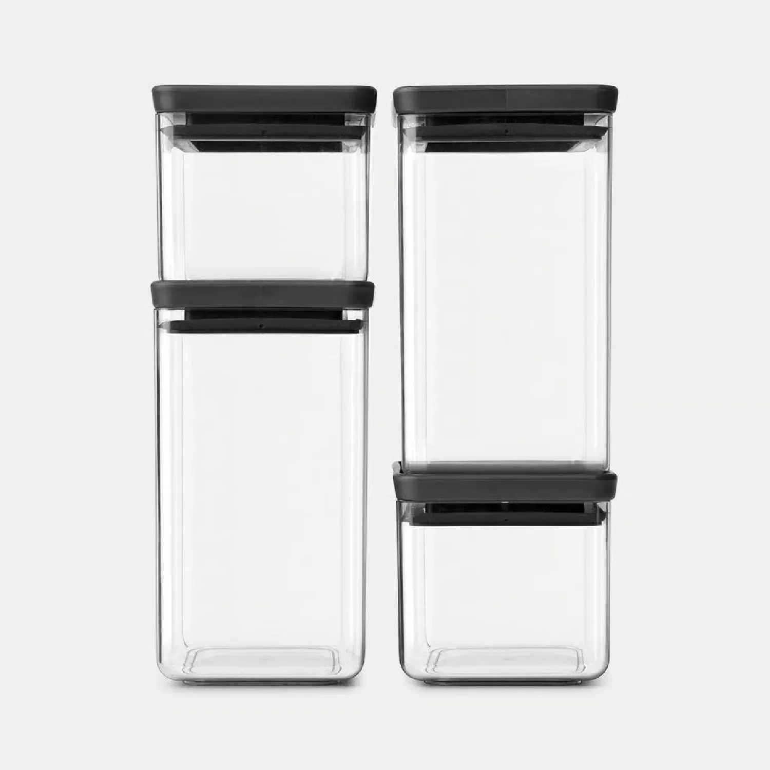 Conjunto de 4 Potes Herméticos Quadrados em Acrílico Brabantia