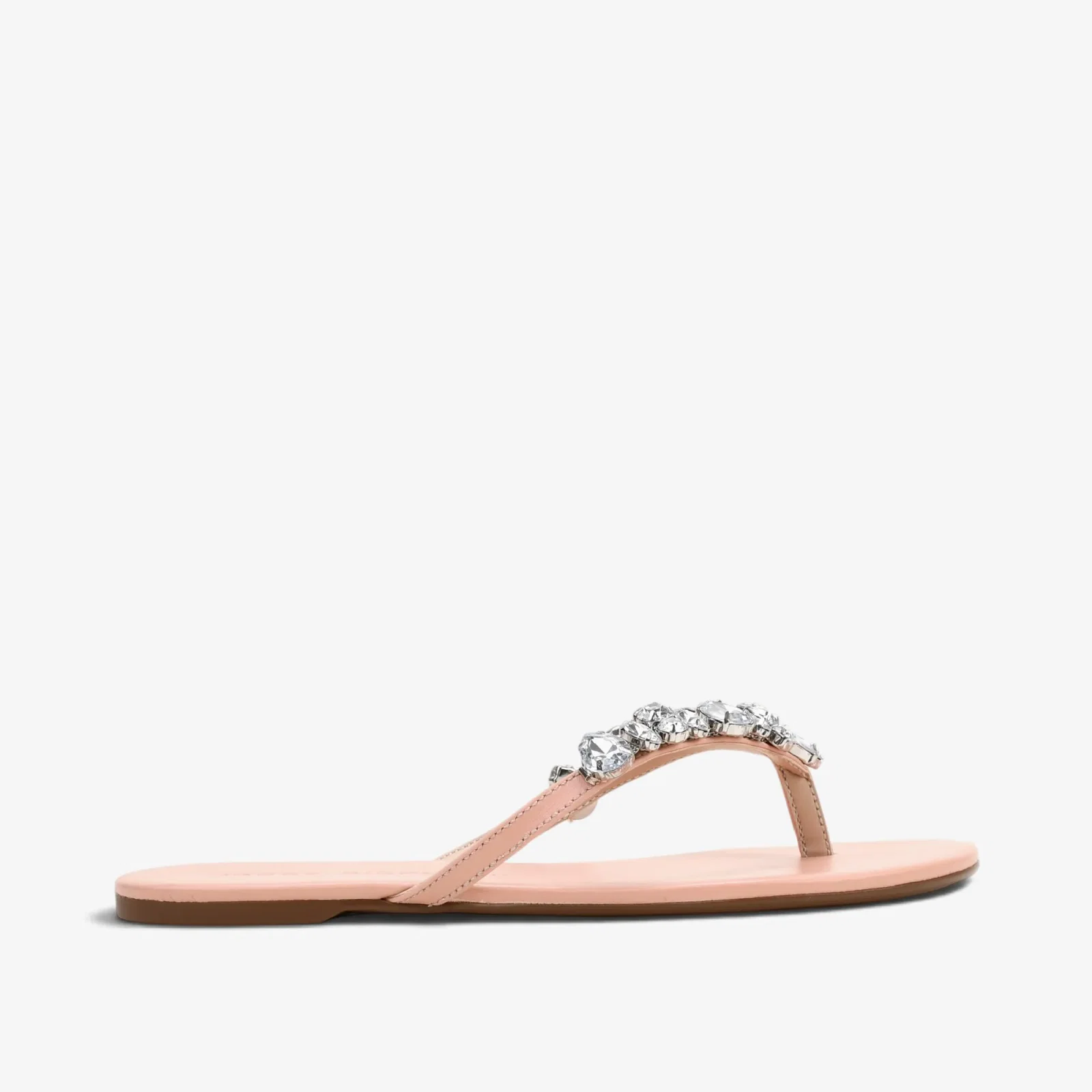 Chinelo Flat Nude Antique Couro