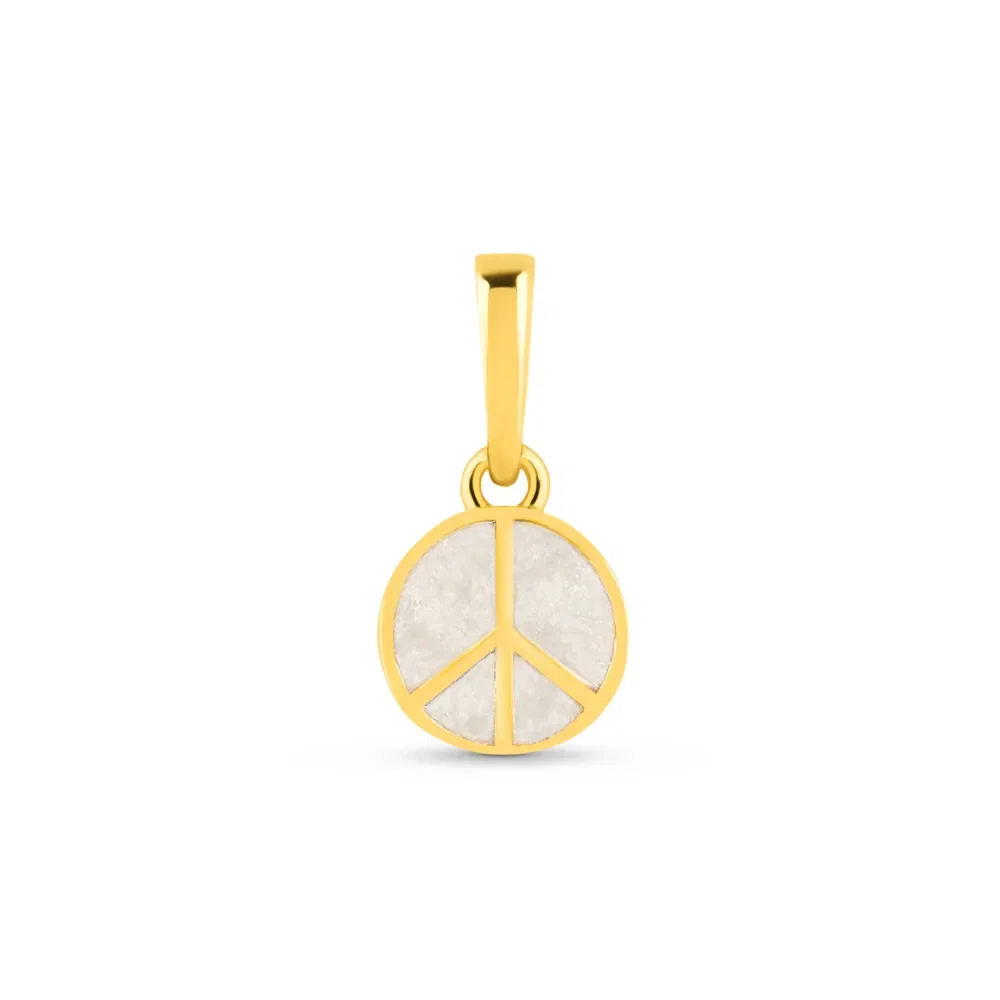 Pingente Life Paz e Amor em Prata 925 com Banho de Ouro Amarelo 18k e Esmalte — imagem 1