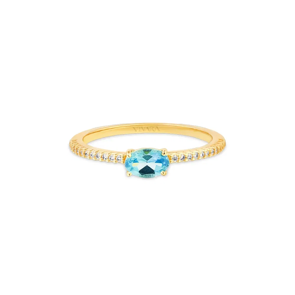 Anel Cores em Ouro Amarelo 18k com Apatita e Diamantes