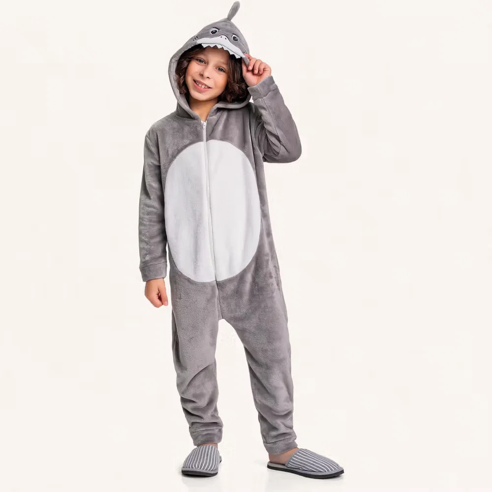 Kigurumi tubarão em fleece