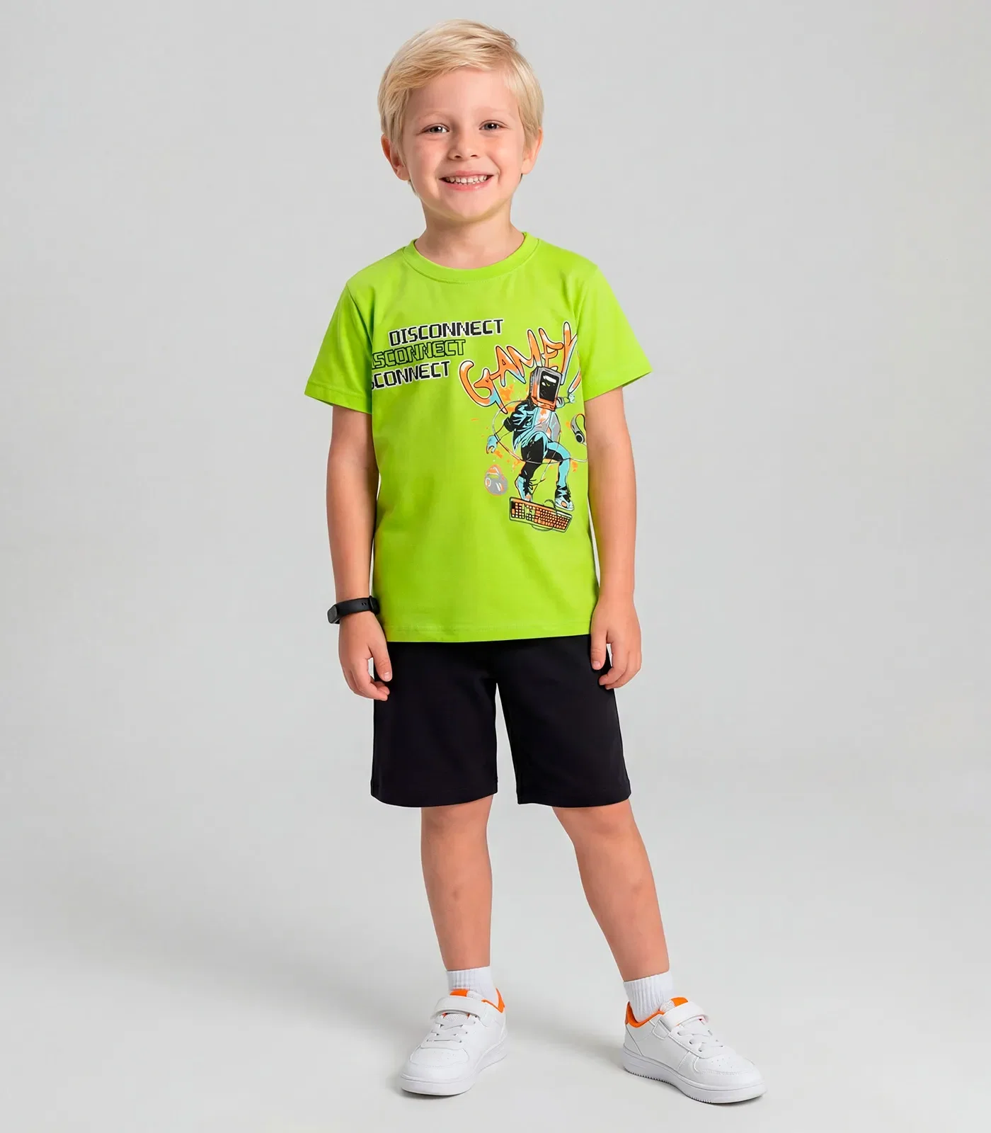 Conjunto Infantil Menino Básico Curto Kappes Verde — imagem 1