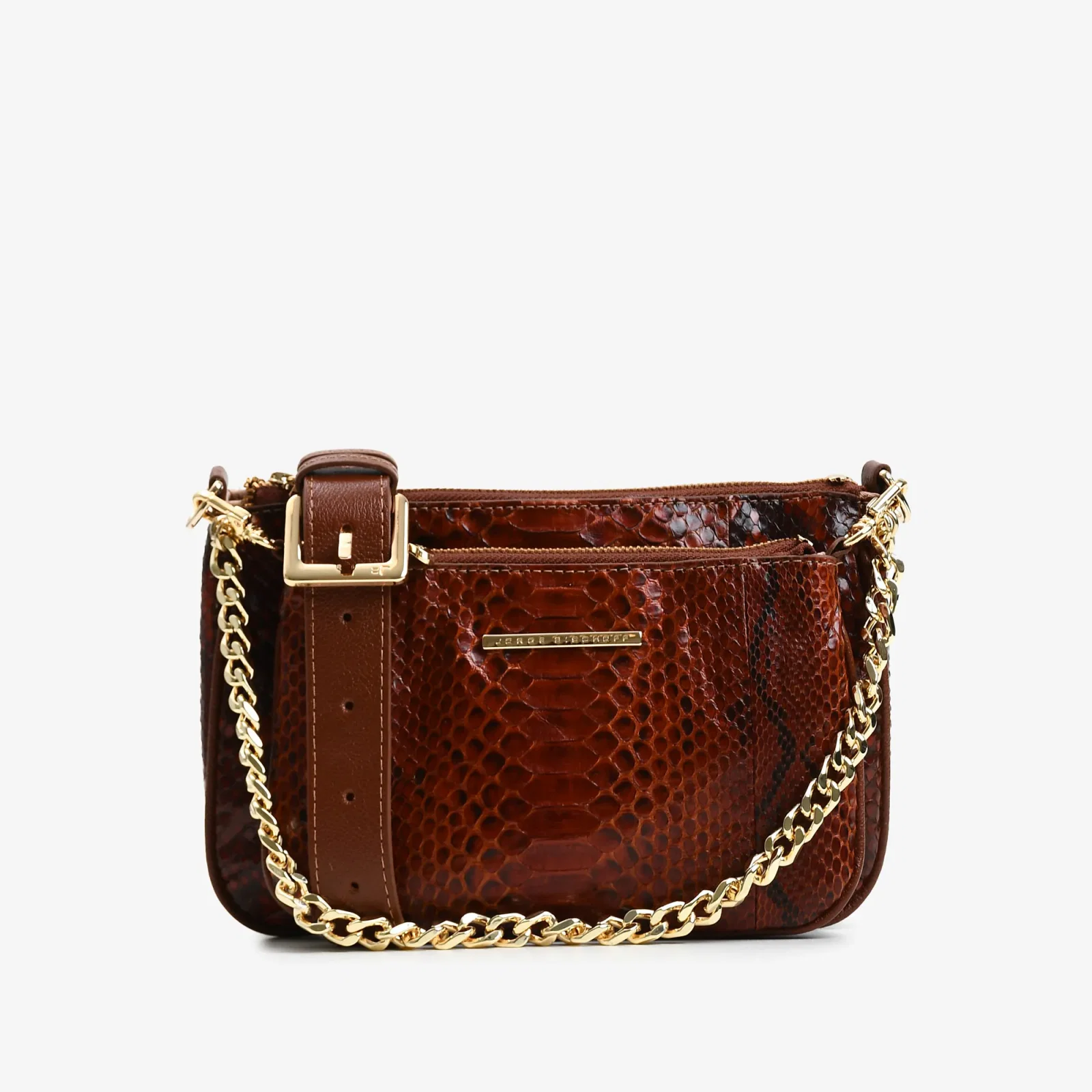 Bolsa Infinita Transversal Caramelo Tabaco Cobra Python — imagem 1