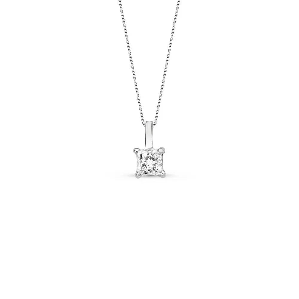 Pingente Shapes Solitário em Ouro Branco 18k com Diamante 0,25 ct, 8.2mm — imagem 1