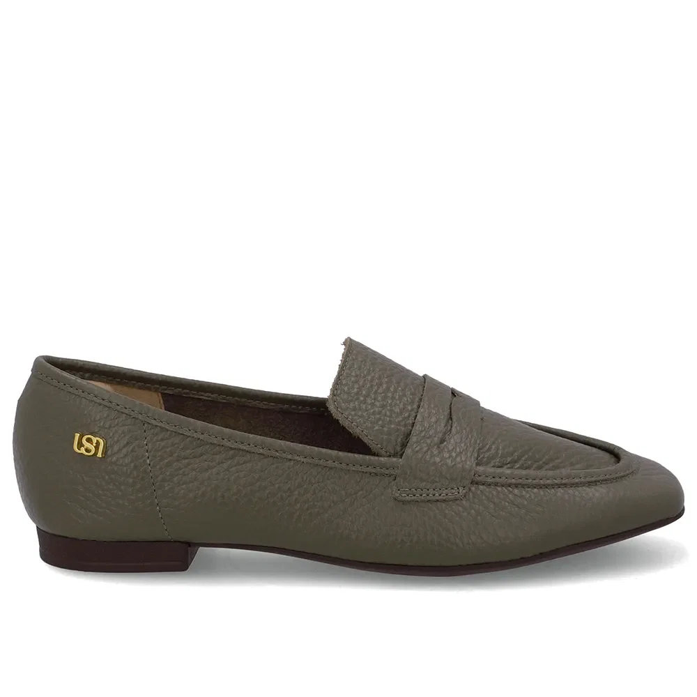 Loafer Couro Verde Básico