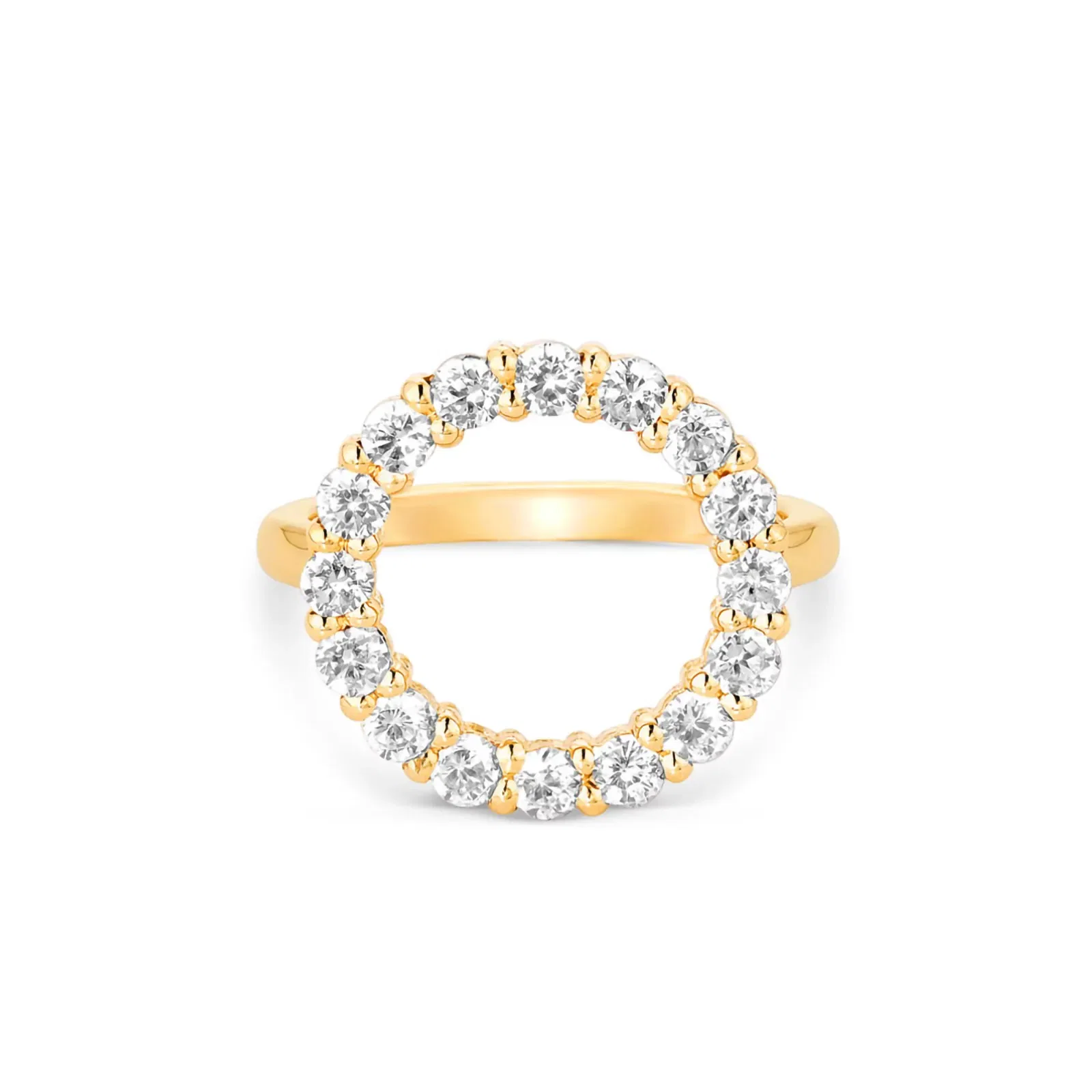Anel Life Intense em Prata 925 com Banho de Ouro Amarelo 18k e Pedras Incolores