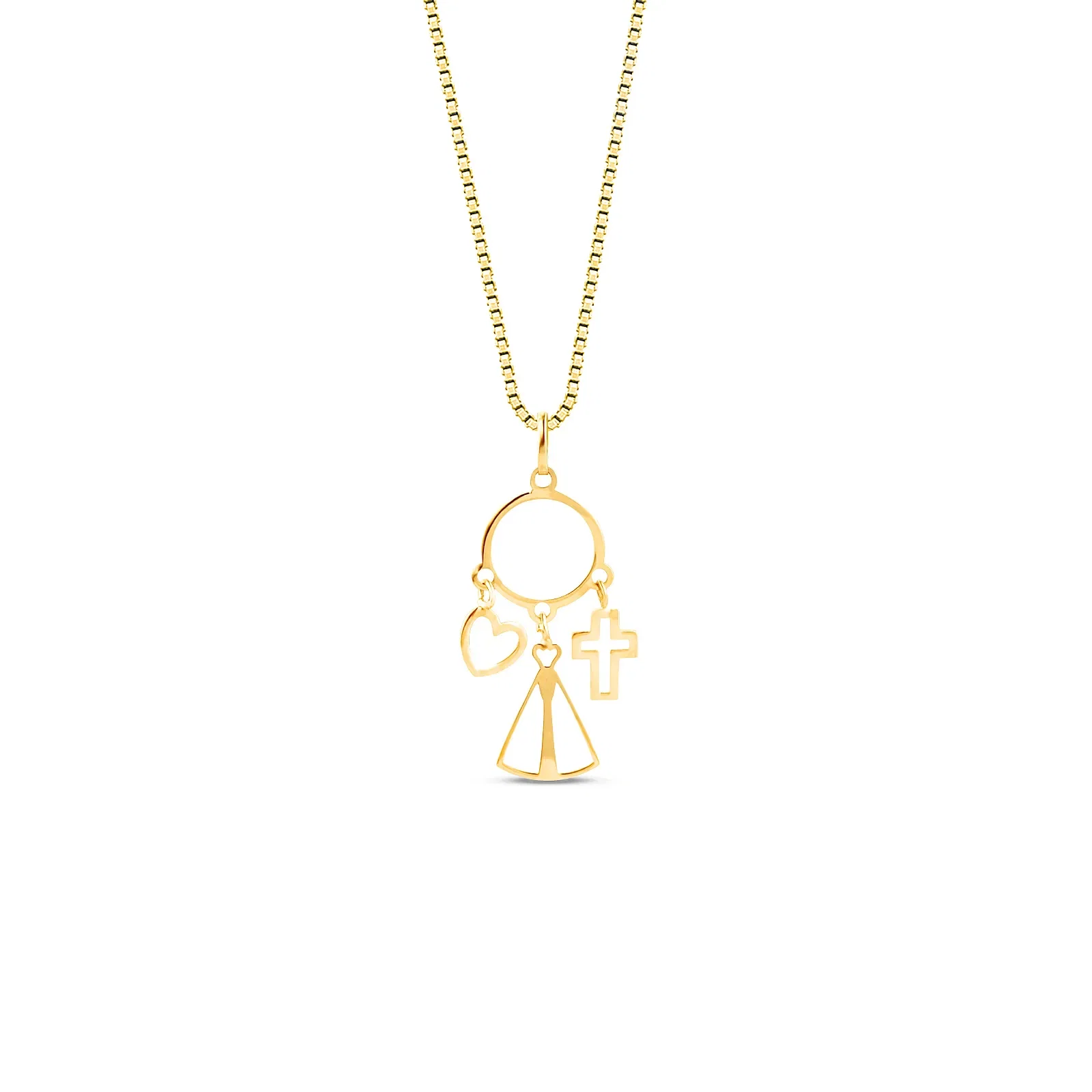 Pingente Medalha N.Sra Aparecida em Ouro Amarelo 18k — imagem 1