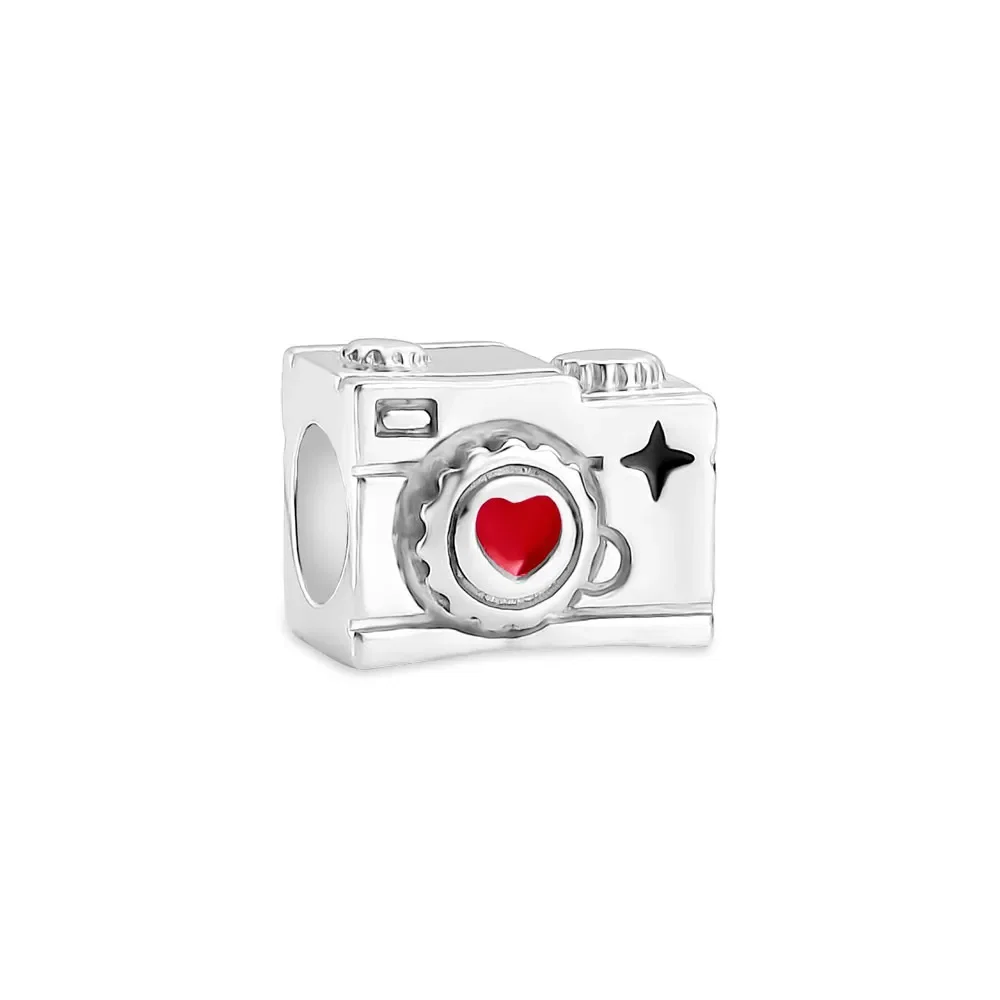 Pingente Life Viagem Máquina Fotográfica em Prata 925 com Esmalte — imagem 1