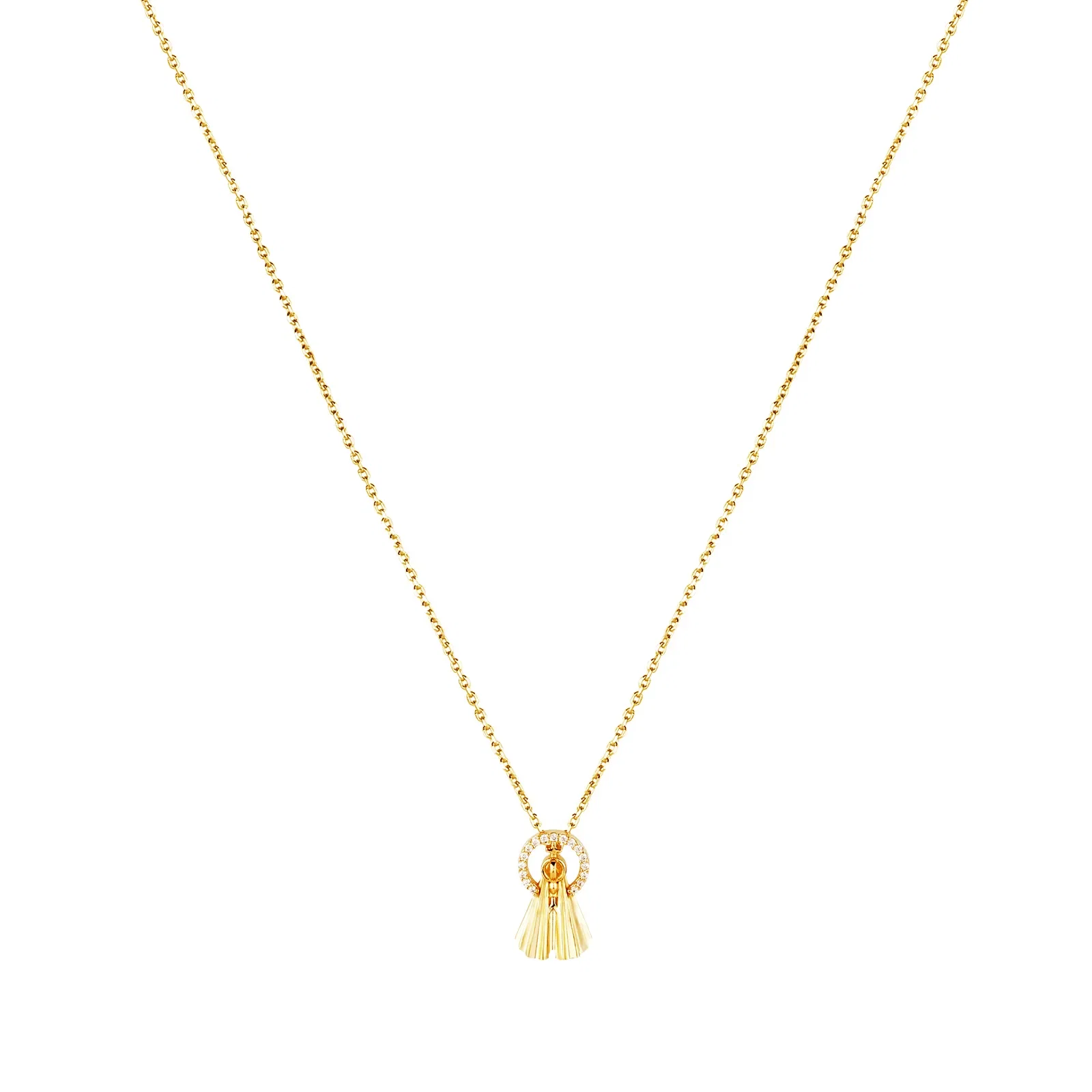 Colar Life Nossa Senhora Religião em Prata 925 com Banho de Ouro Amarelo 18k e Pedras Incolores — imagem 1