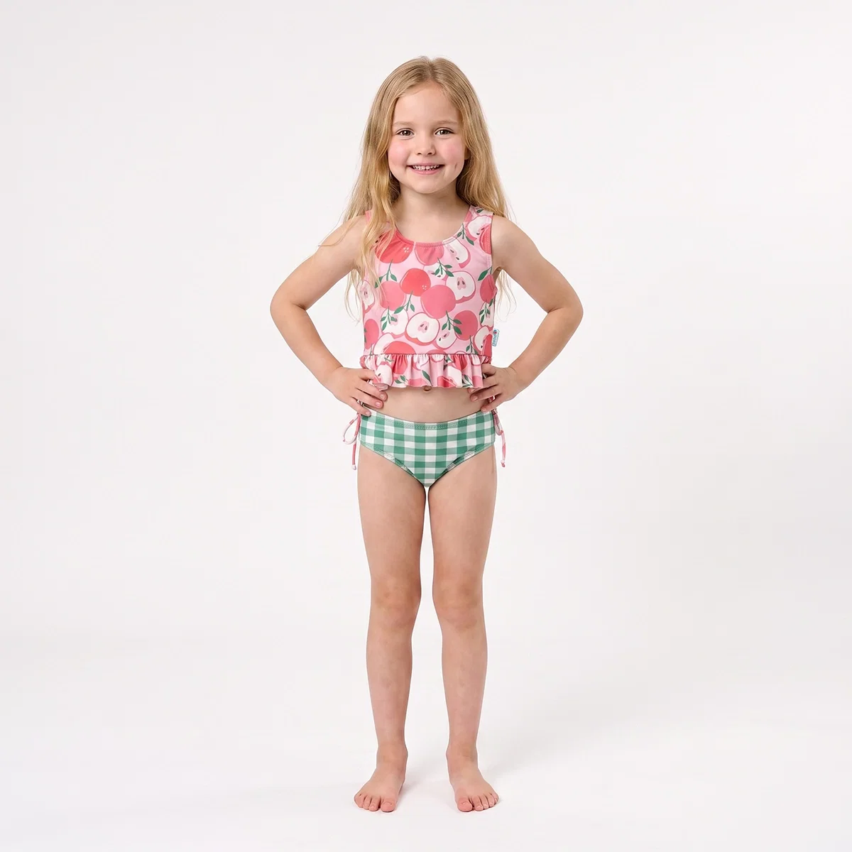 Kit Praia 3 Peças Kids Maçã Vintage Elastano Proteção Uv 50+ Tip Top