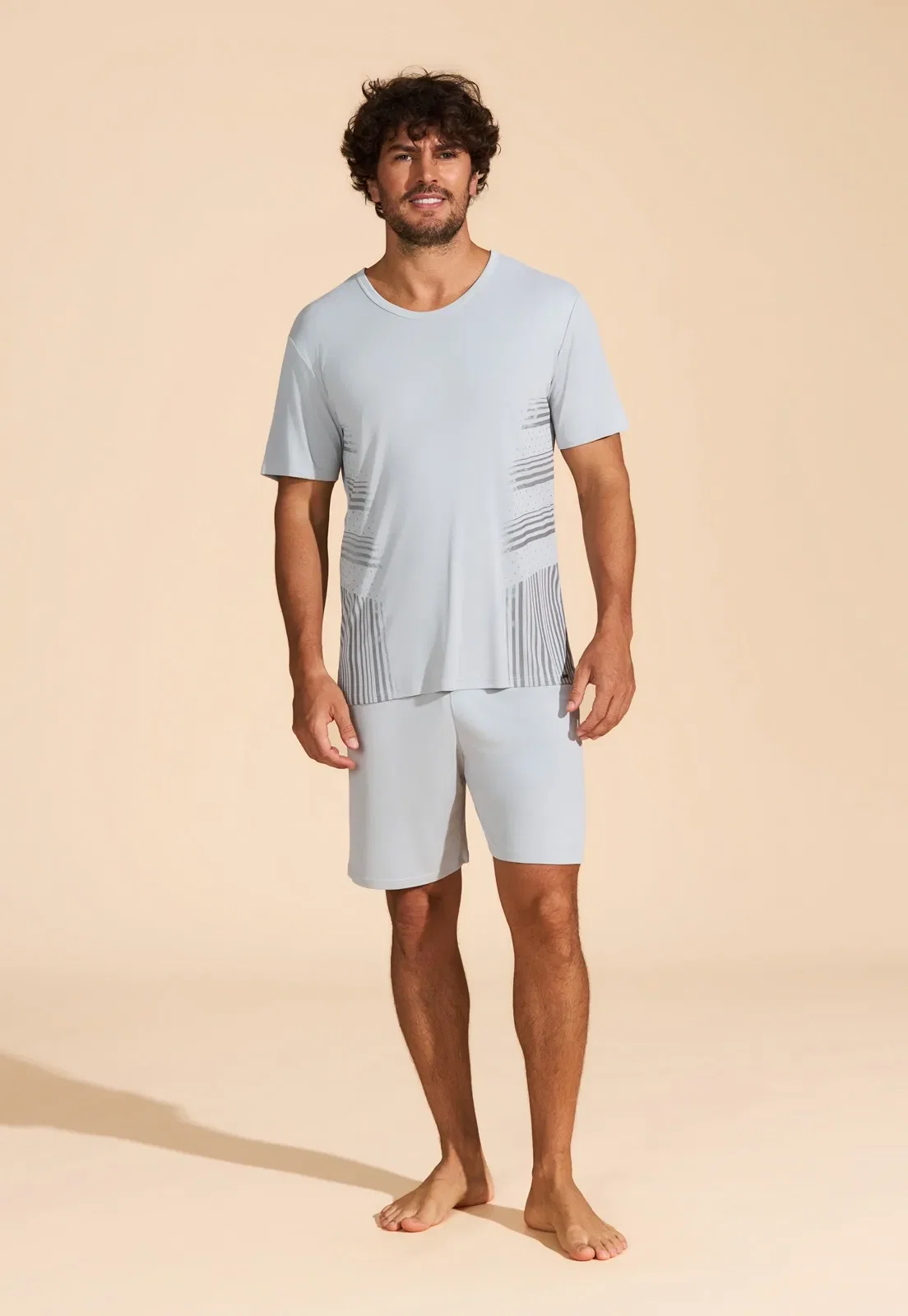 Pijama Manga Curta e Shorts Microfibra Recco