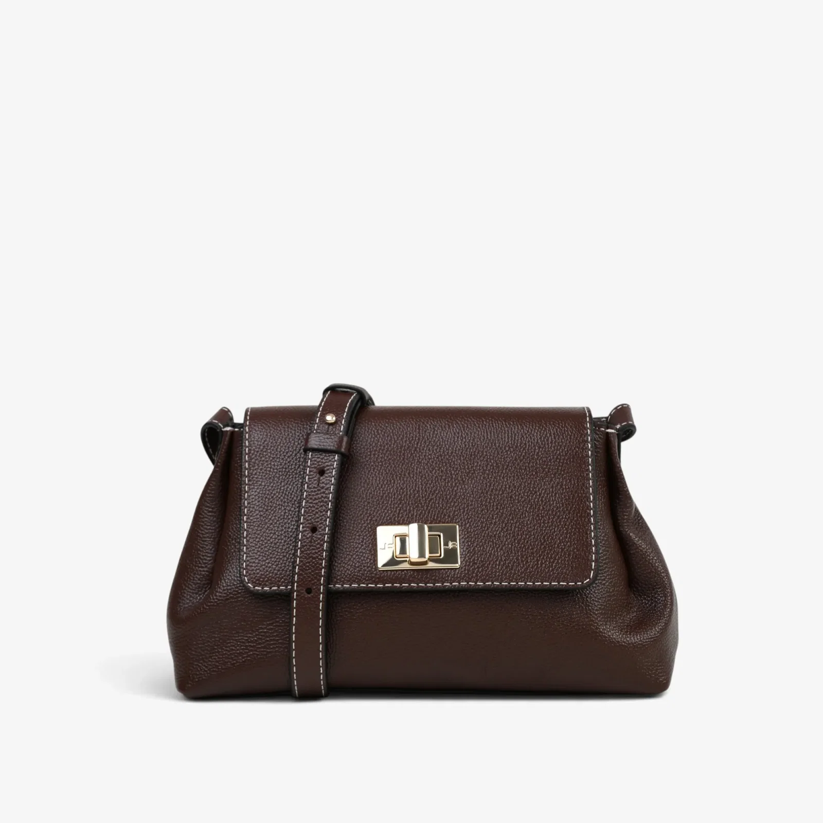 Bolsa Transversal Marrom Café Couro