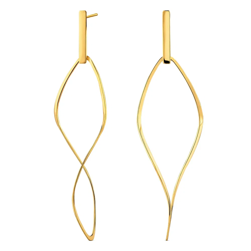 Argola Curvada em Ouro Amarelo 18k, 55mm — imagem 1