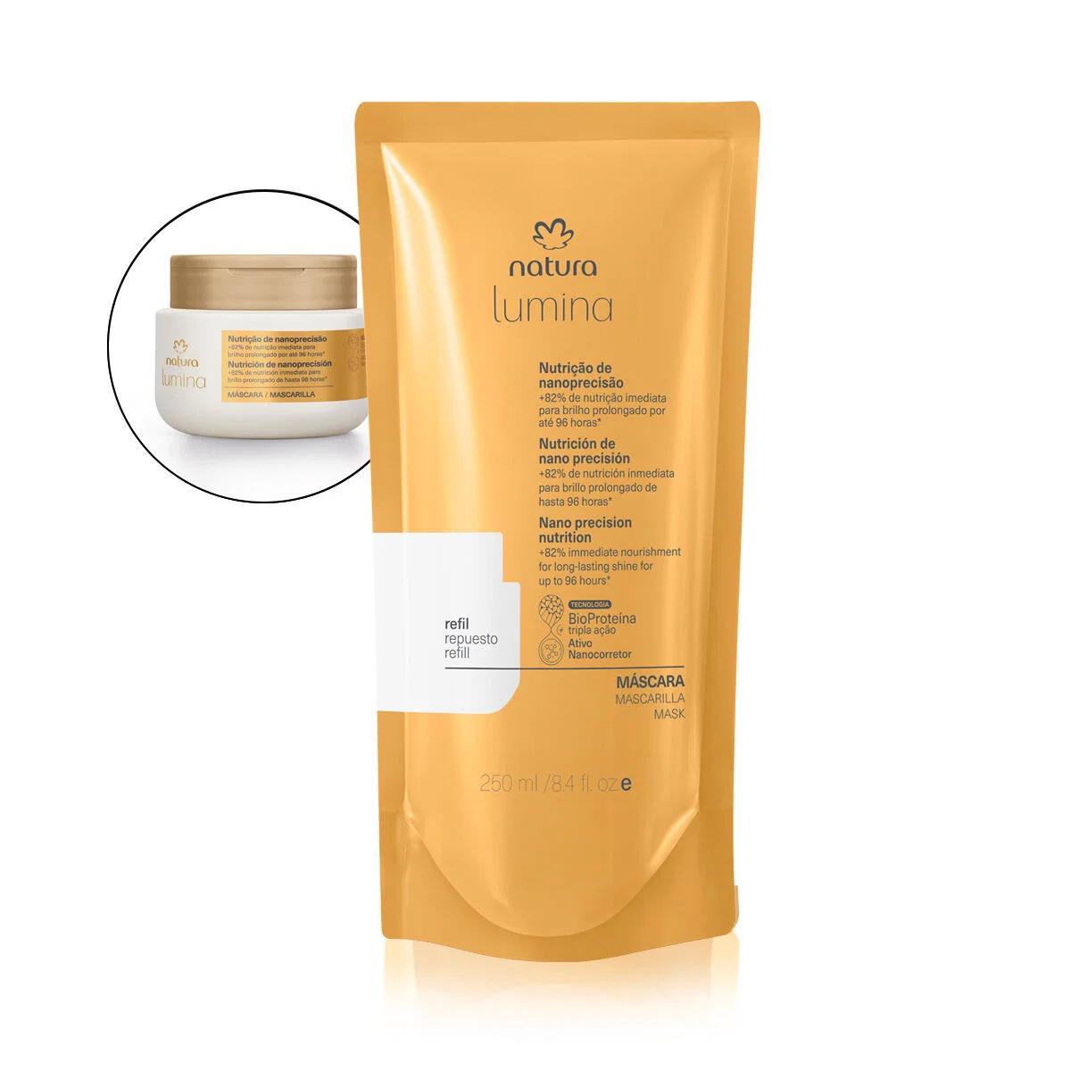 Refil Máscara Lumina Nutrição de Nanoprecisão 250 ml