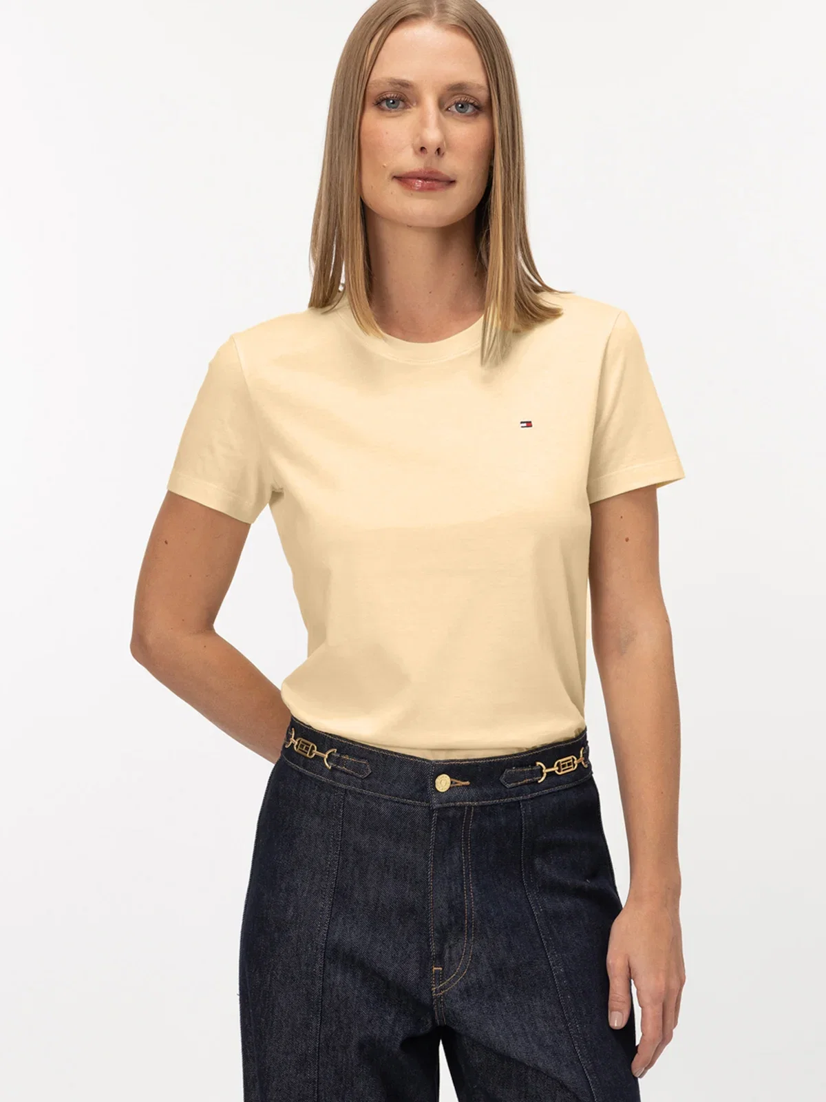 Camiseta TOMMY HILFIGER Clássica Gola C — imagem 1